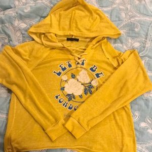 let it be yellow Beatles tie hoodie